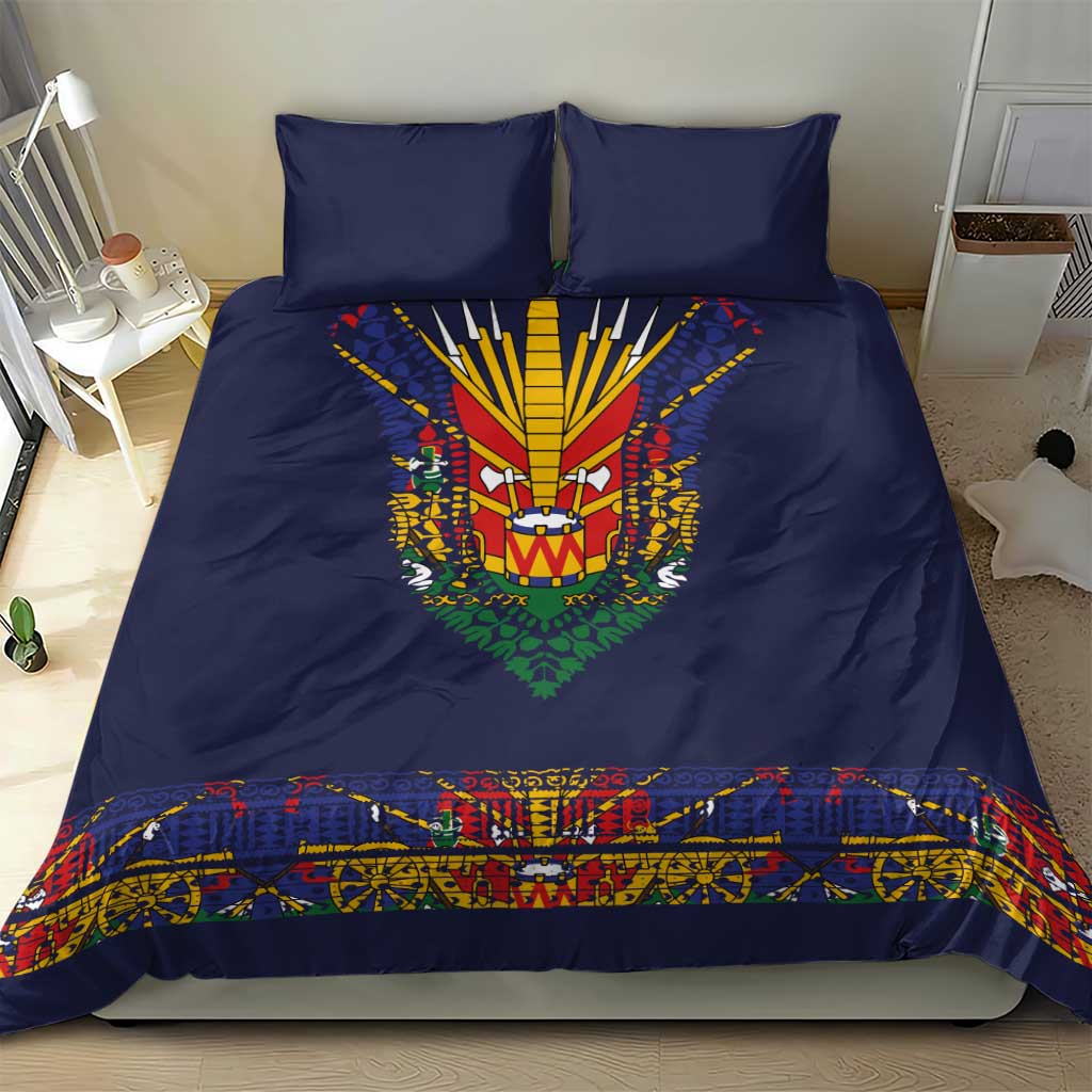 Haiti Flag Bedding Set Traditional Dashiki Black Color LT03