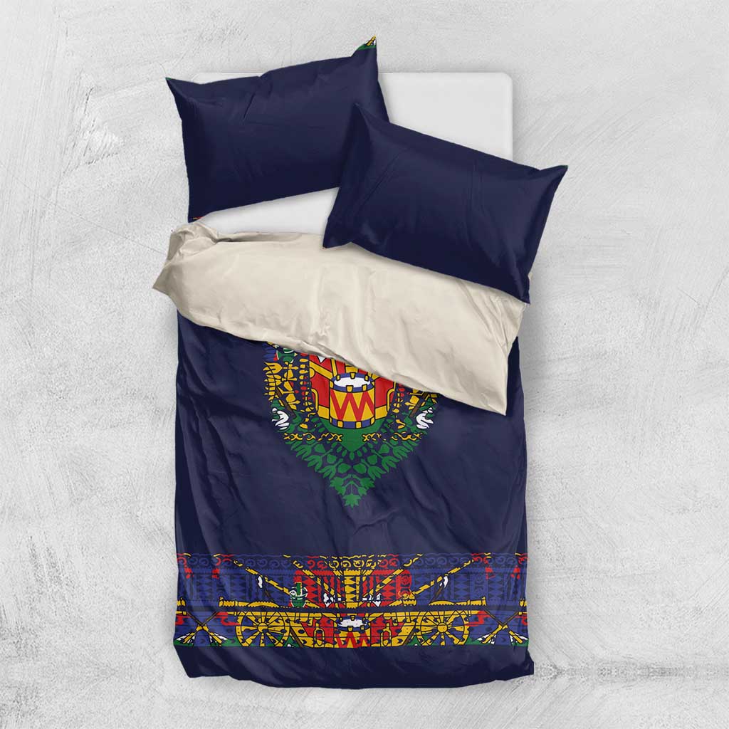Haiti Flag Bedding Set Traditional Dashiki Black Color LT03