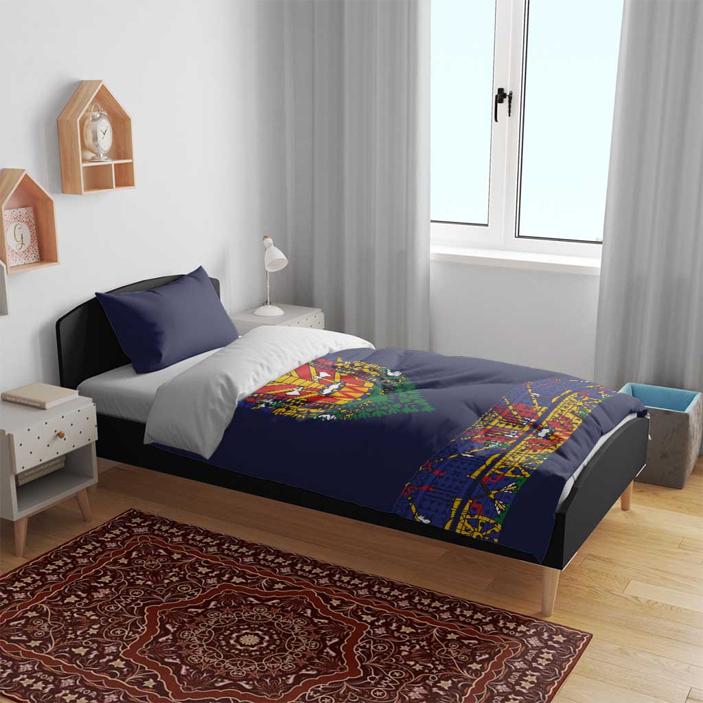 Haiti Flag Bedding Set Traditional Dashiki Black Color LT03