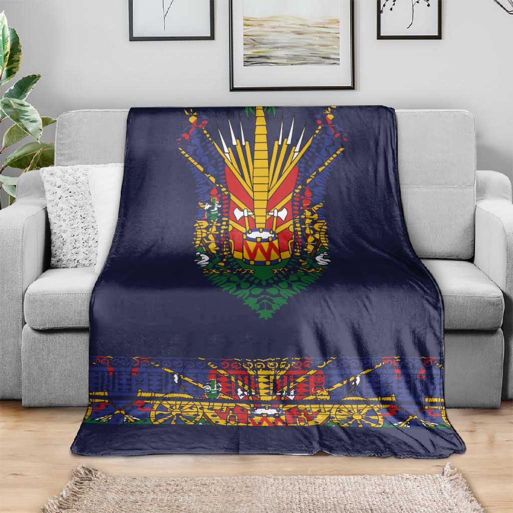 Haiti Flag Blanket Traditional Dashiki Black Color LT03