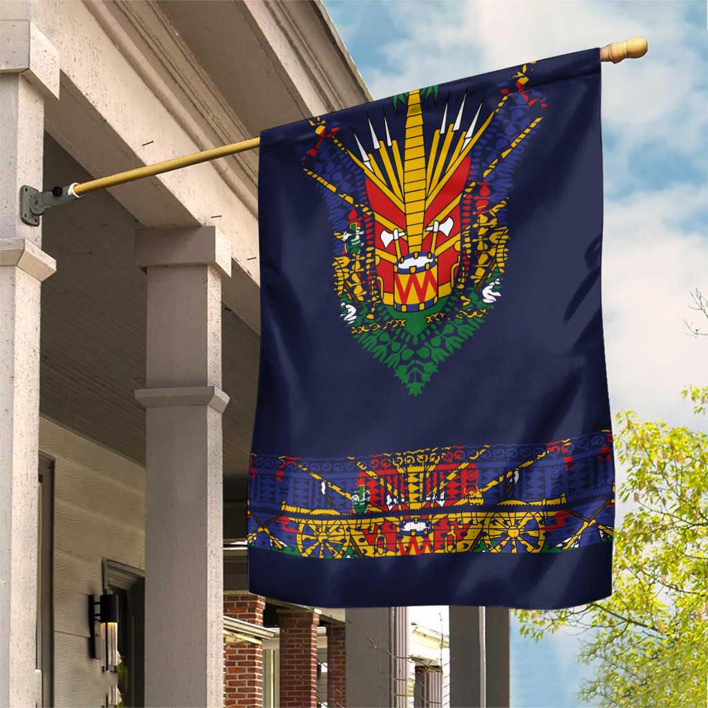 Haiti Flag Garden Flag Traditional Dashiki Black Color LT03
