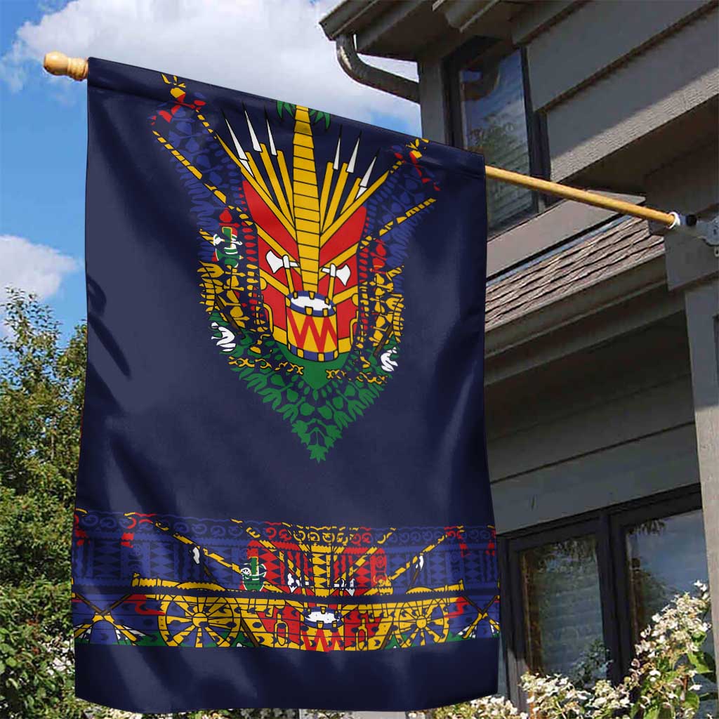 Haiti Flag Garden Flag Traditional Dashiki Black Color LT03