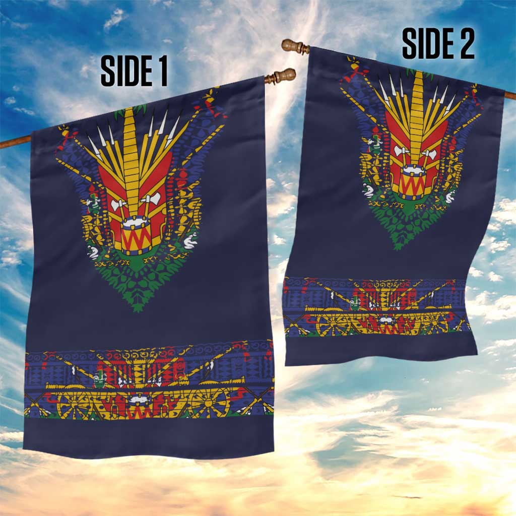 Haiti Flag Garden Flag Traditional Dashiki Black Color LT03