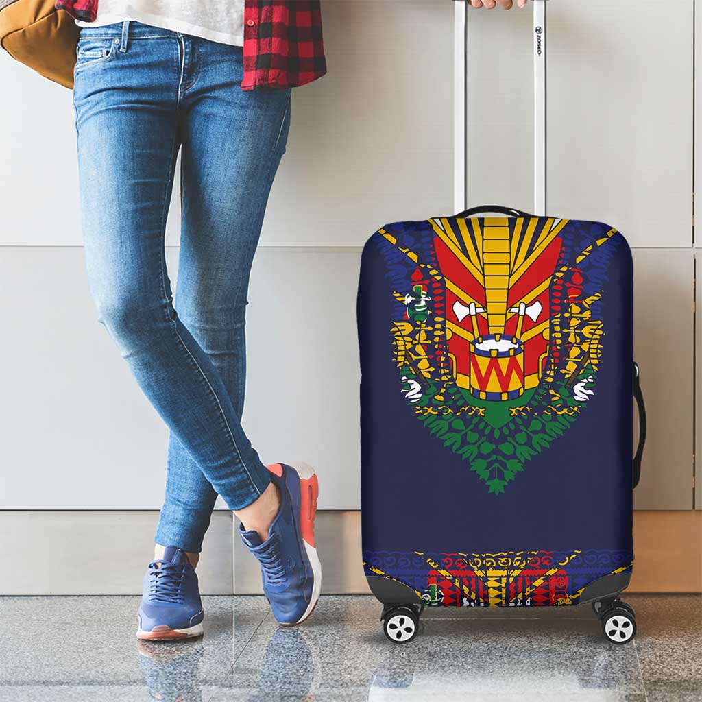 Haiti Flag Traditional Dashiki Luggage Cover Black Color LT03