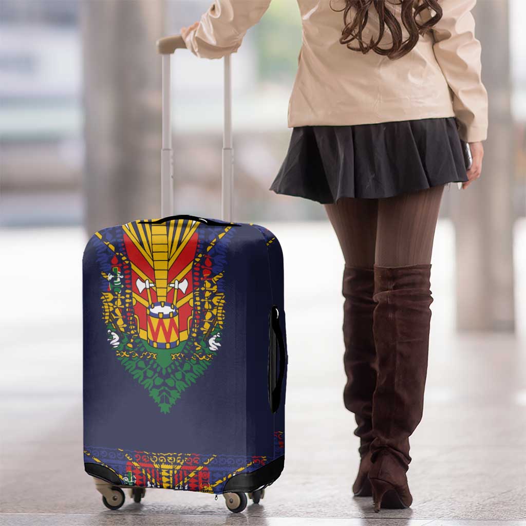 Haiti Flag Traditional Dashiki Luggage Cover Black Color LT03