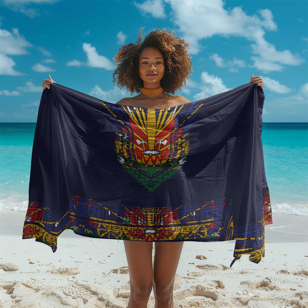 Haiti Flag Sarong Traditional Dashiki Black Color LT03