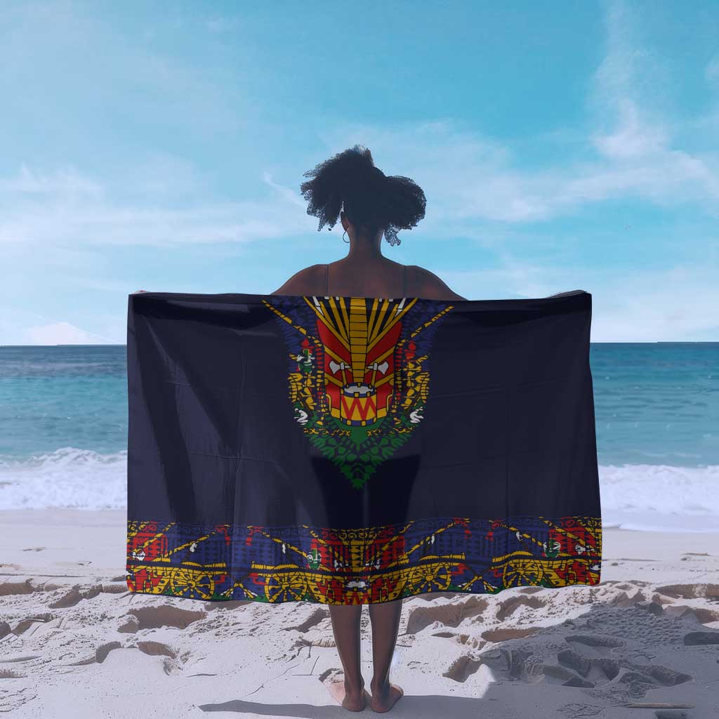 Haiti Flag Sarong Traditional Dashiki Black Color LT03