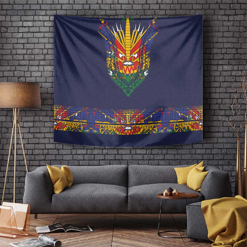 Haiti Flag Tapestry Traditional Dashiki Black Color LT03