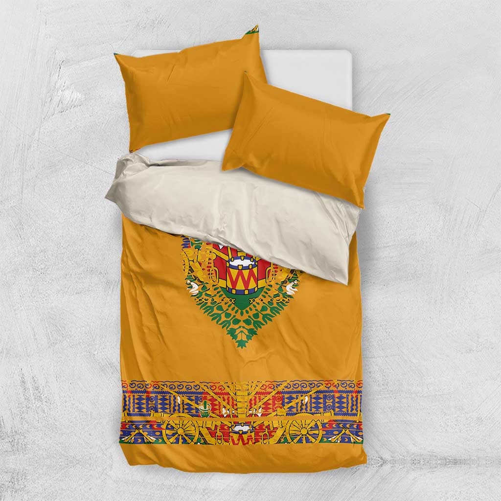 Haiti Flag Bedding Set Traditional Dashiki Yellow Color LT03