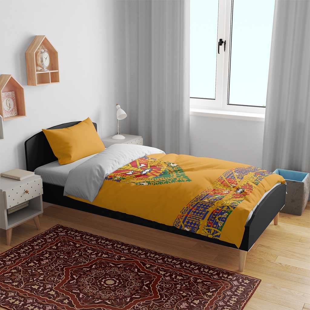 Haiti Flag Bedding Set Traditional Dashiki Yellow Color LT03