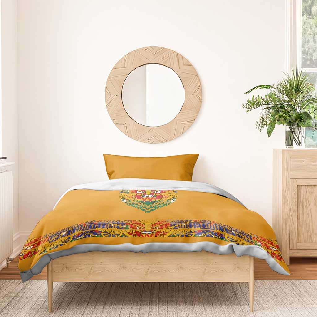 Haiti Flag Bedding Set Traditional Dashiki Yellow Color LT03