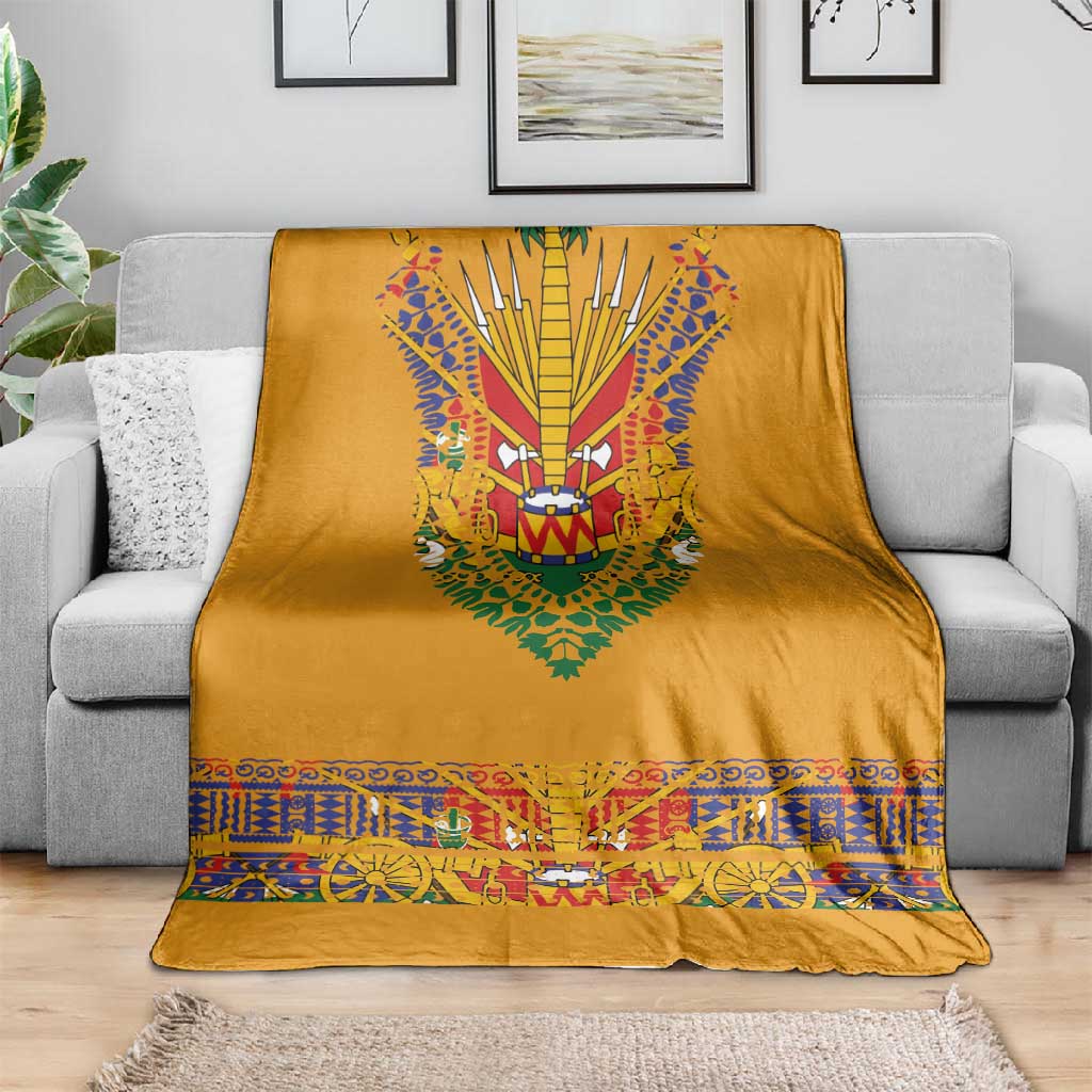 Haiti Flag Blanket Traditional Dashiki Yellow Color LT03