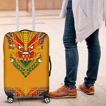 Haiti Flag Traditional Dashiki Luggage Cover Yellow Color LT03