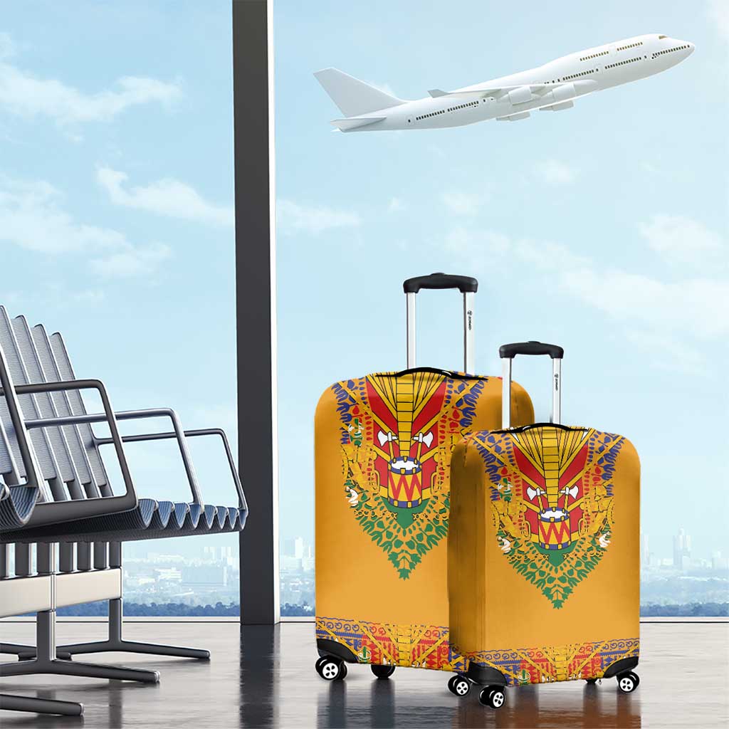Haiti Flag Traditional Dashiki Luggage Cover Yellow Color LT03