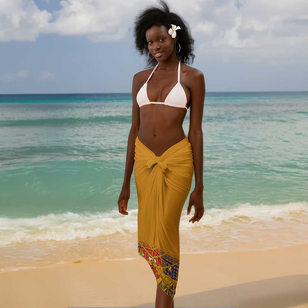Haiti Flag Sarong Traditional Dashiki Yellow Color LT03
