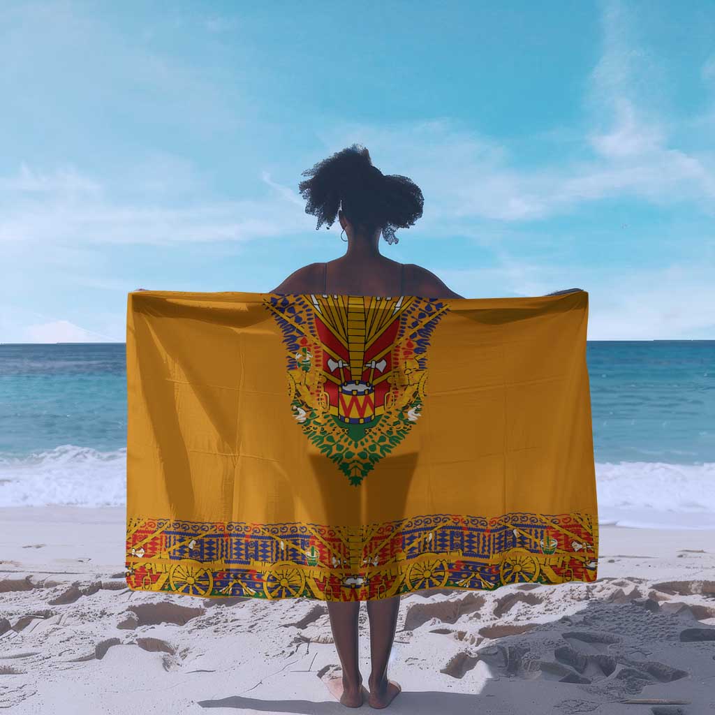 Haiti Flag Sarong Traditional Dashiki Yellow Color LT03