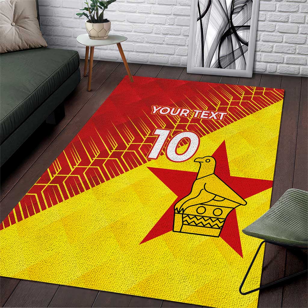 Custom Zimbabwe Cricket Area Rug Flame Warriors Zimbabwe Spirit LT03