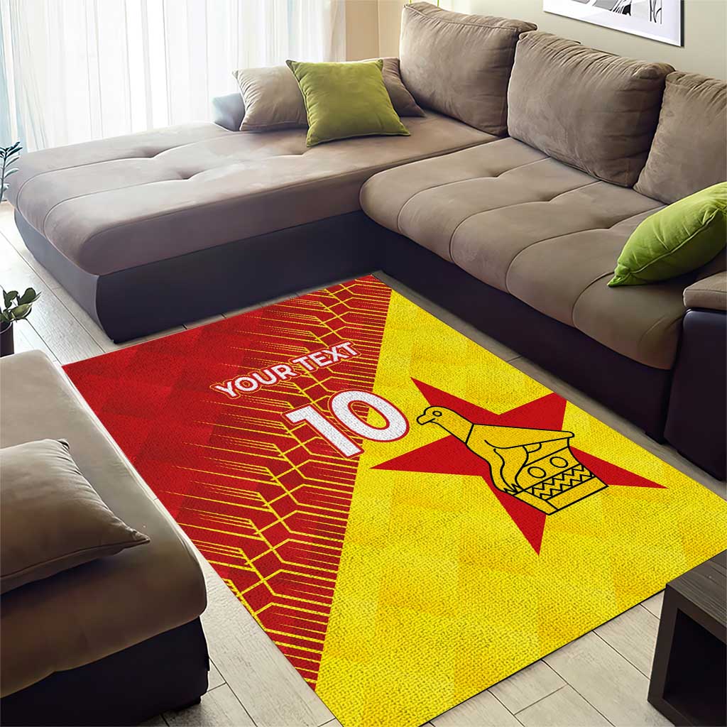 Custom Zimbabwe Cricket Area Rug Flame Warriors Zimbabwe Spirit LT03