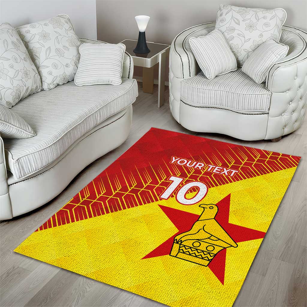 Custom Zimbabwe Cricket Area Rug Flame Warriors Zimbabwe Spirit LT03