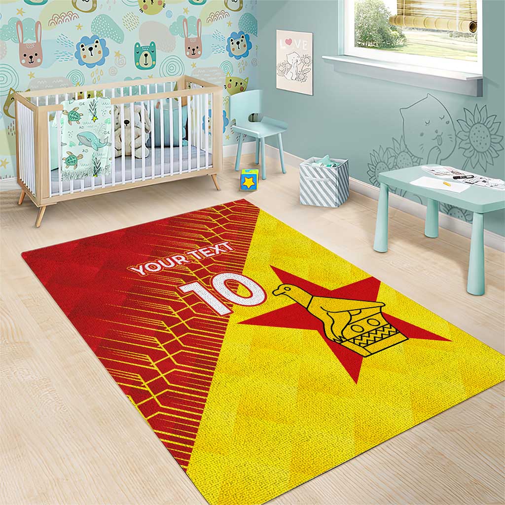 Custom Zimbabwe Cricket Area Rug Flame Warriors Zimbabwe Spirit LT03