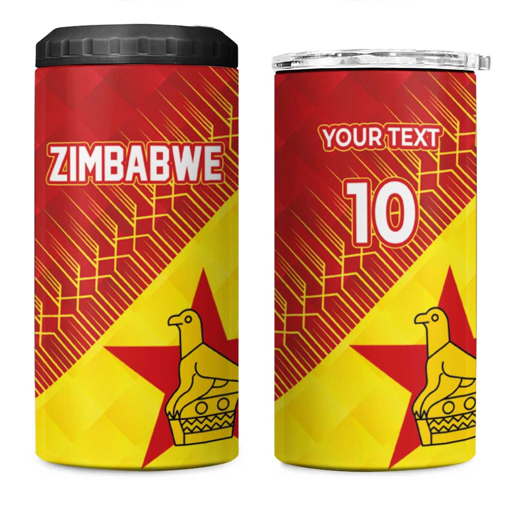 Custom Zimbabwe Cricket 4 in 1 Can Cooler Tumbler Flame Warriors Zimbabwe Spirit LT03