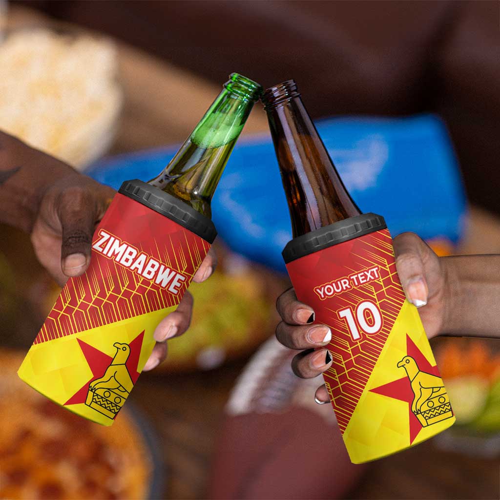 Custom Zimbabwe Cricket 4 in 1 Can Cooler Tumbler Flame Warriors Zimbabwe Spirit LT03