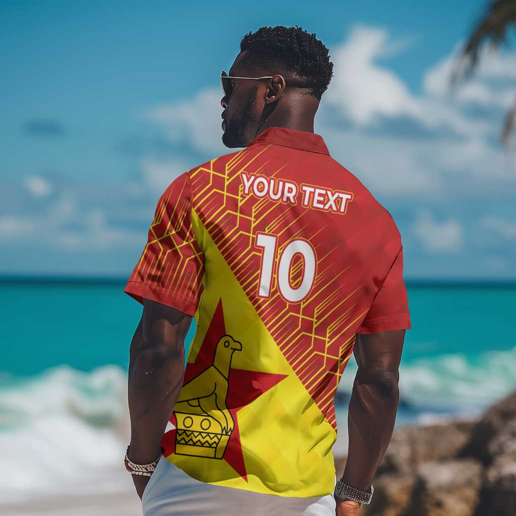 Custom Zimbabwe Cricket Hawaiian Shirt Flame Warriors Zimbabwe Spirit LT03
