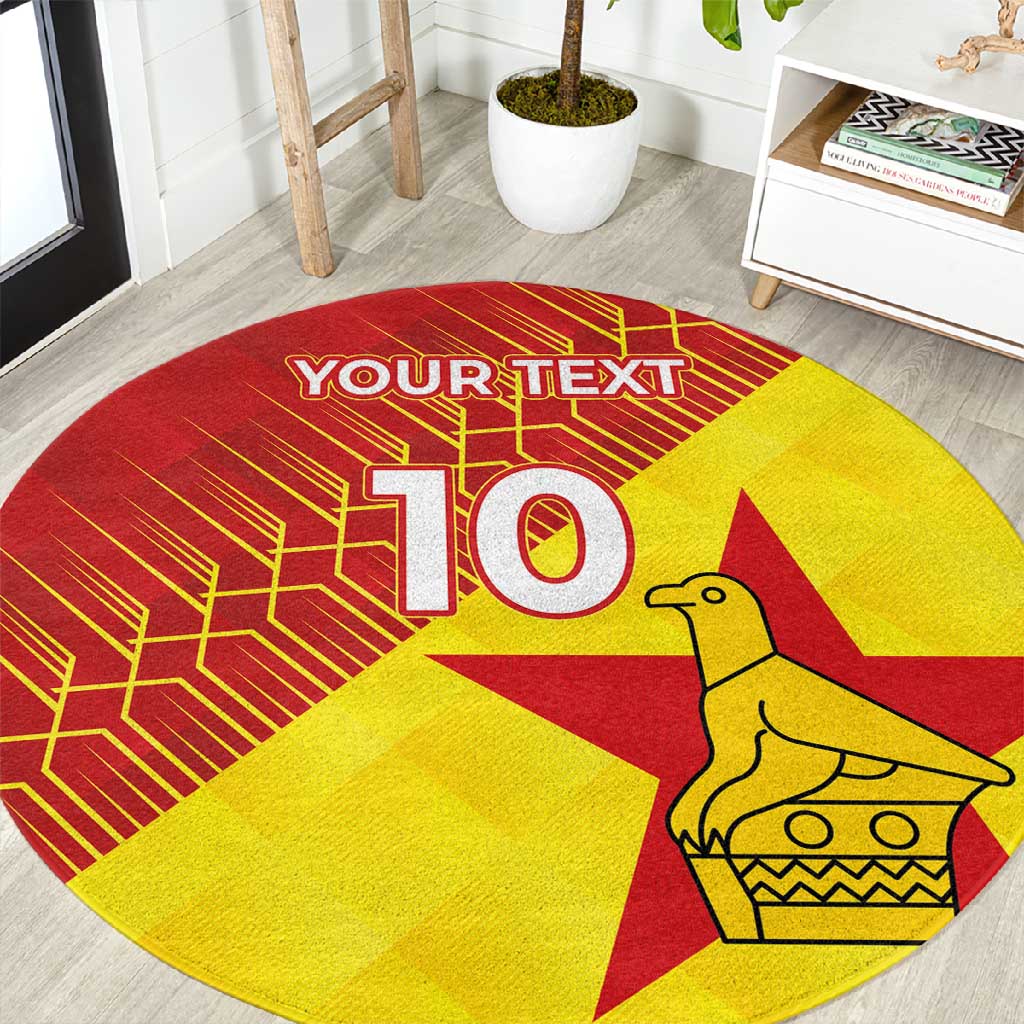 Custom Zimbabwe Cricket Round Carpet Flame Warriors Zimbabwe Spirit LT03