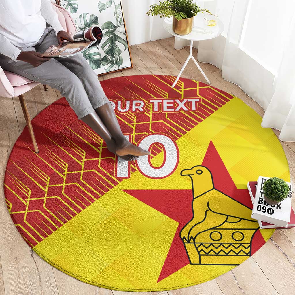 Custom Zimbabwe Cricket Round Carpet Flame Warriors Zimbabwe Spirit LT03