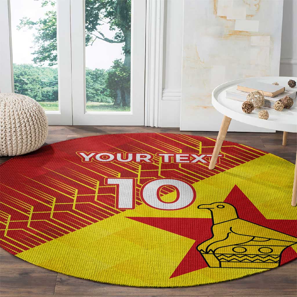 Custom Zimbabwe Cricket Round Carpet Flame Warriors Zimbabwe Spirit LT03