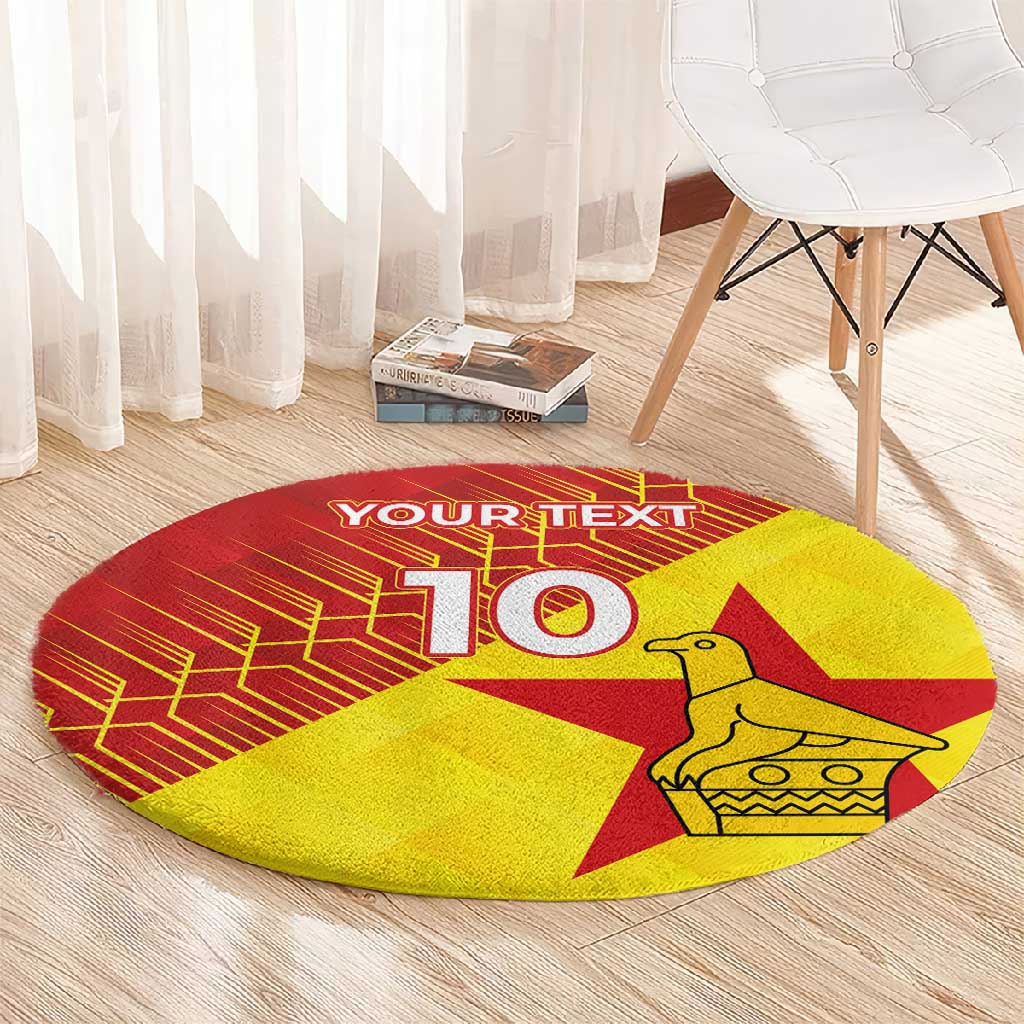 Custom Zimbabwe Cricket Round Carpet Flame Warriors Zimbabwe Spirit LT03