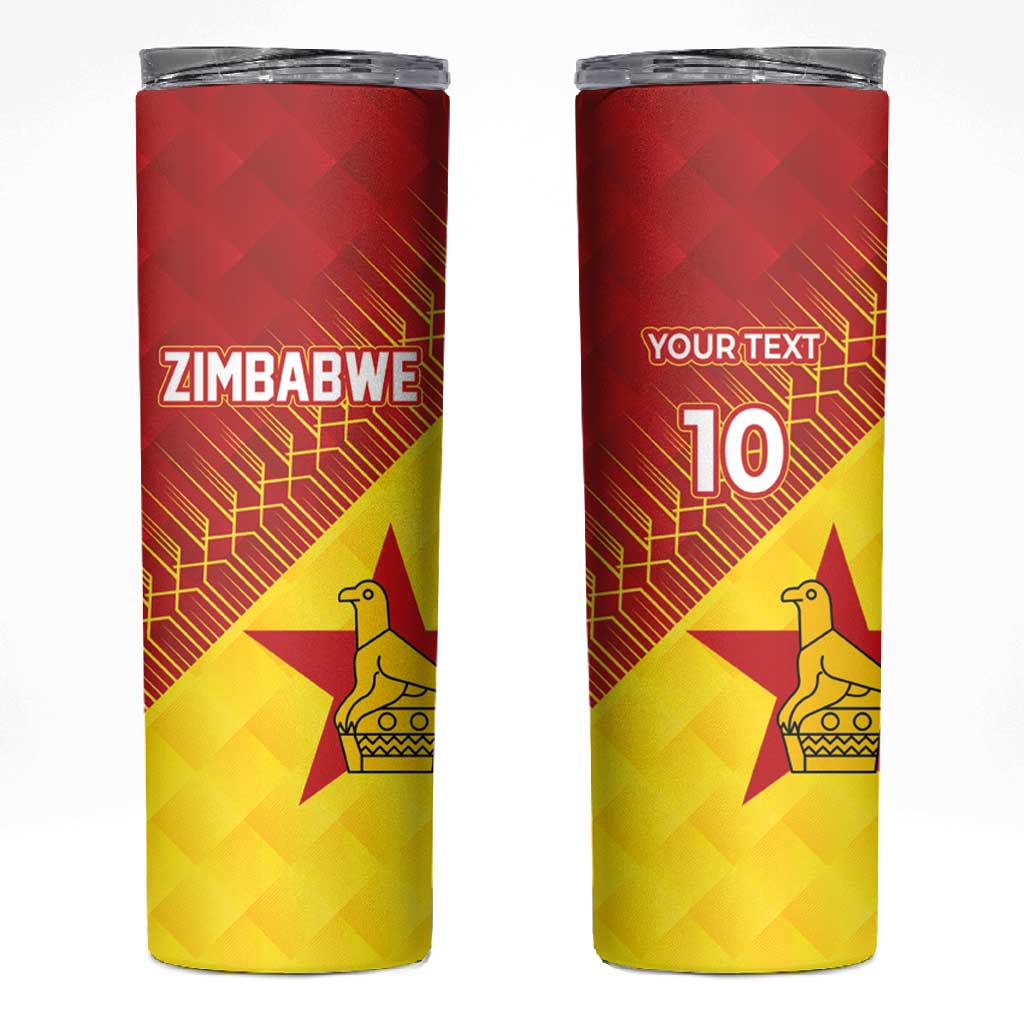Custom Zimbabwe Cricket Skinny Tumbler Flame Warriors Zimbabwe Spirit LT03