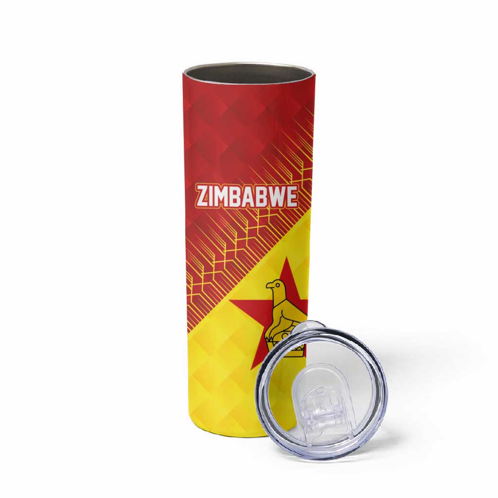 Custom Zimbabwe Cricket Skinny Tumbler Flame Warriors Zimbabwe Spirit LT03