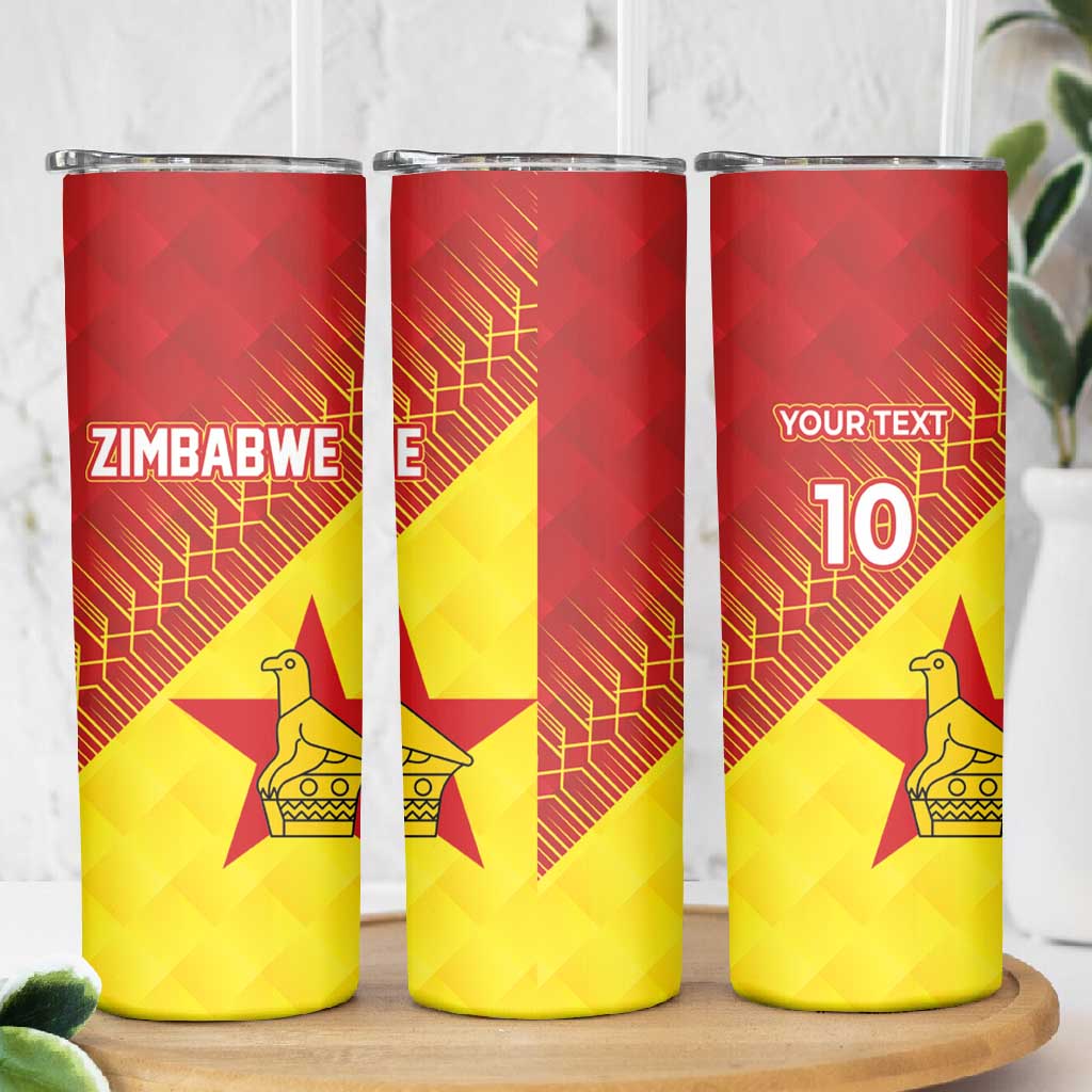 Custom Zimbabwe Cricket Skinny Tumbler Flame Warriors Zimbabwe Spirit LT03