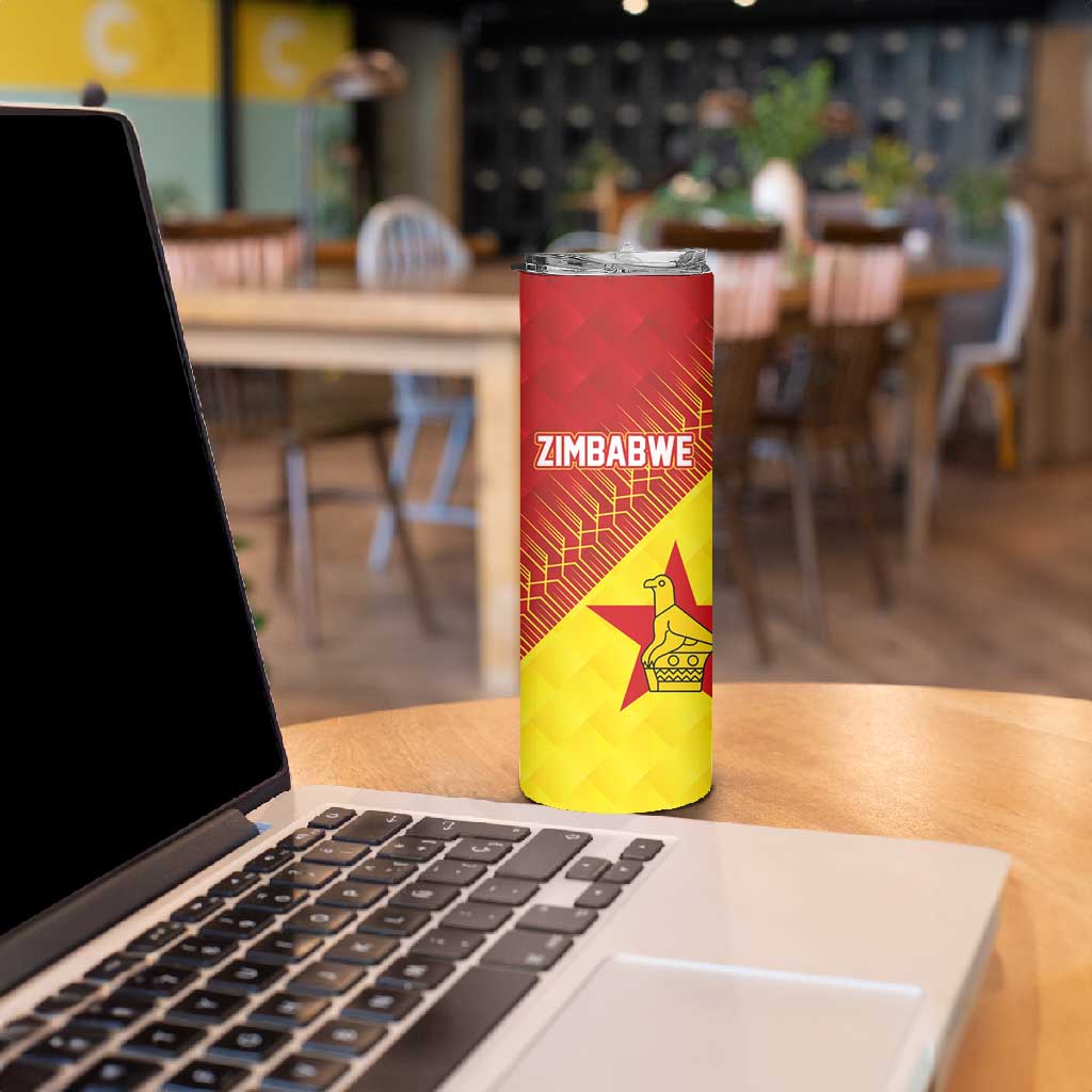 Custom Zimbabwe Cricket Skinny Tumbler Flame Warriors Zimbabwe Spirit LT03