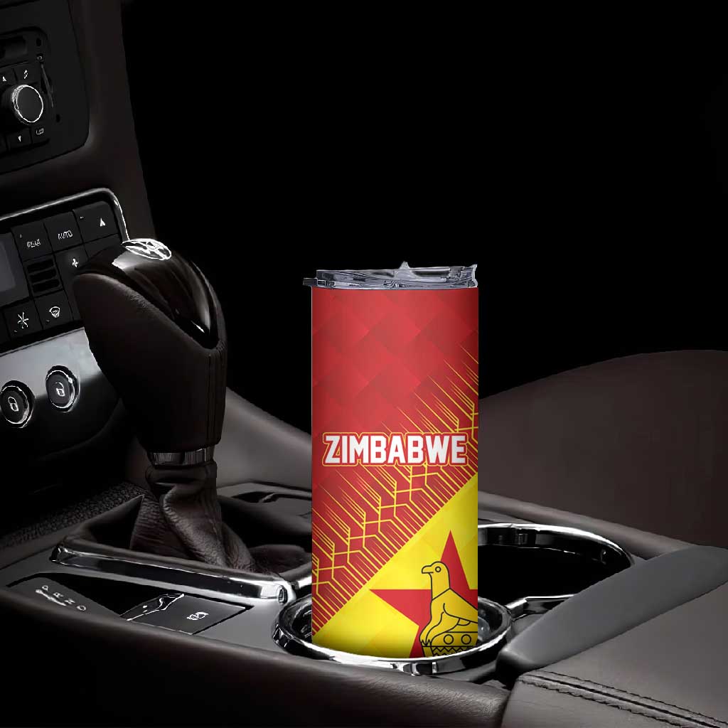 Custom Zimbabwe Cricket Skinny Tumbler Flame Warriors Zimbabwe Spirit LT03
