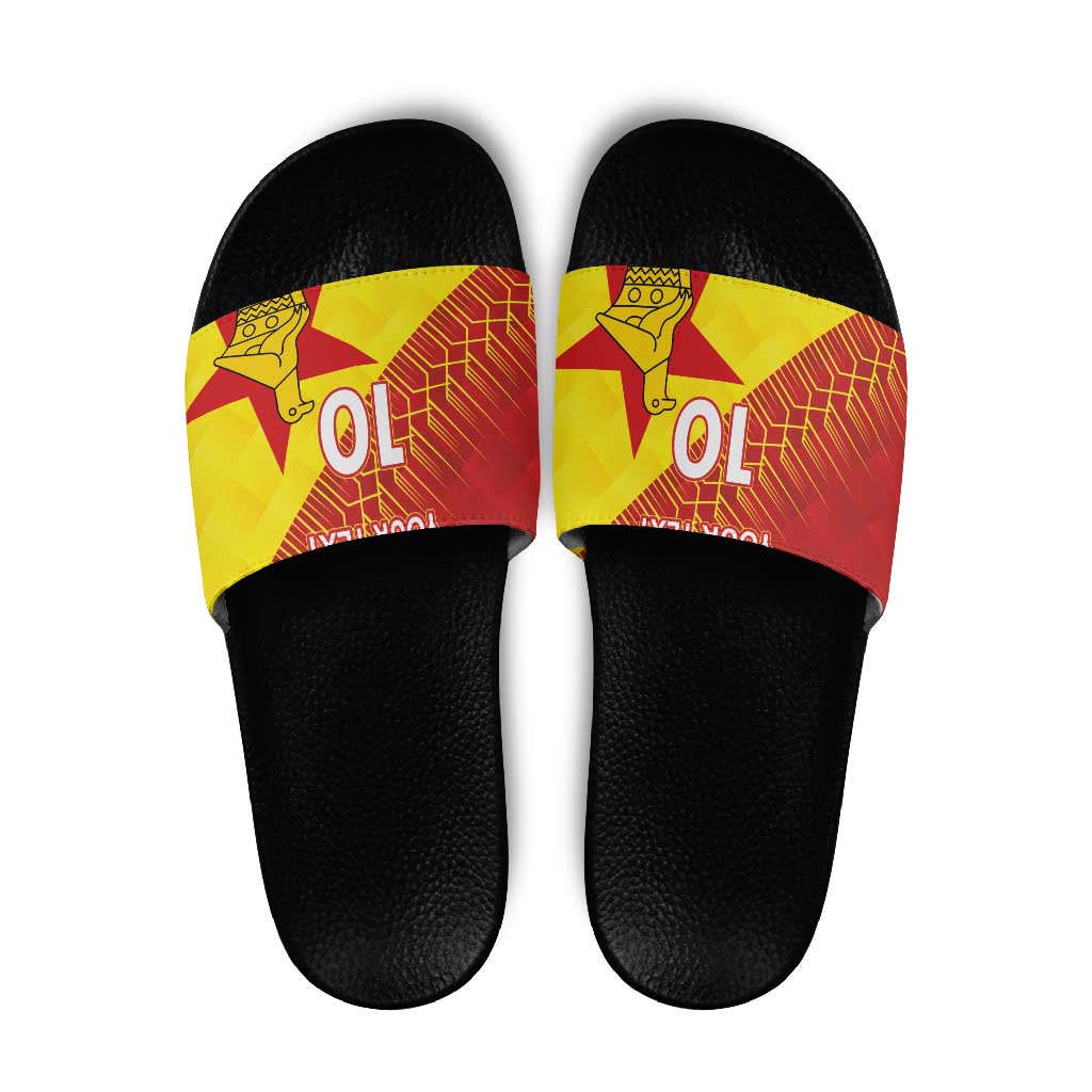 Custom Zimbabwe Cricket Slide Sandals Flame Warriors Zimbabwe Spirit LT03