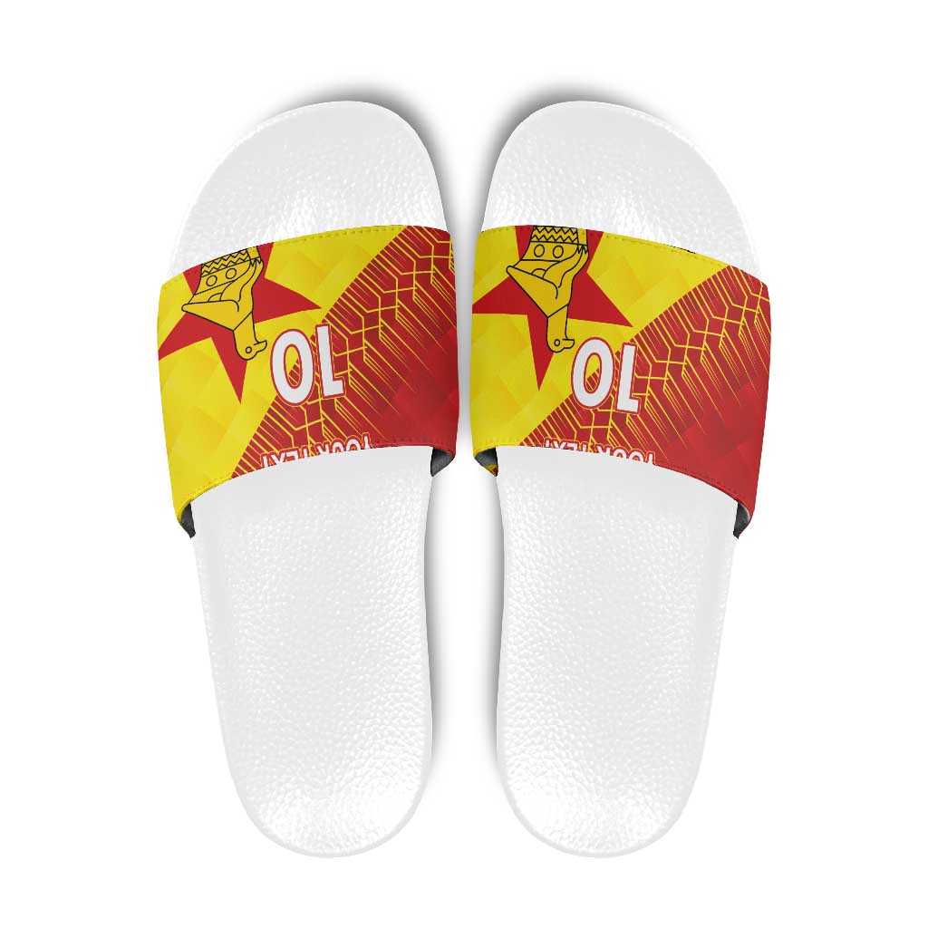 Custom Zimbabwe Cricket Slide Sandals Flame Warriors Zimbabwe Spirit LT03