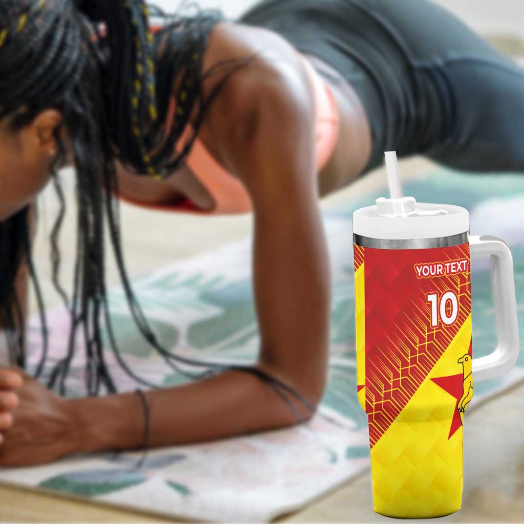 Custom Zimbabwe Cricket Tumbler With Handle Flame Warriors Zimbabwe Spirit LT03