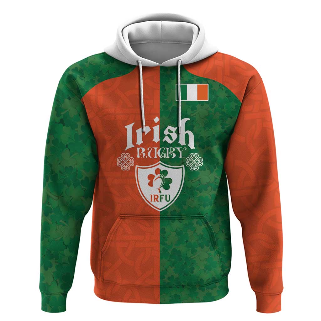 Custom Irish Rugby Hoodie Shamrock with Celtics Vibes The Half Style LT03