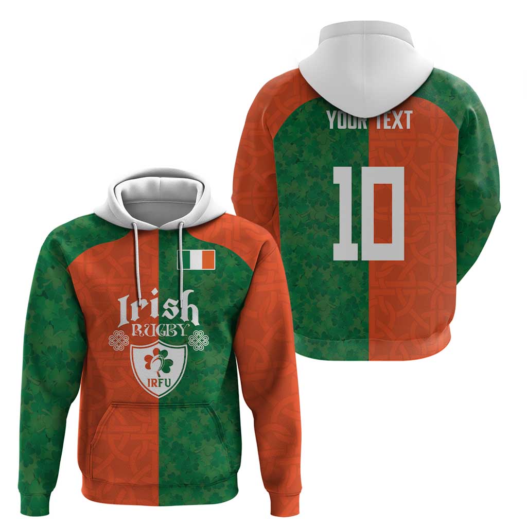 Custom Irish Rugby Hoodie Shamrock with Celtics Vibes The Half Style LT03