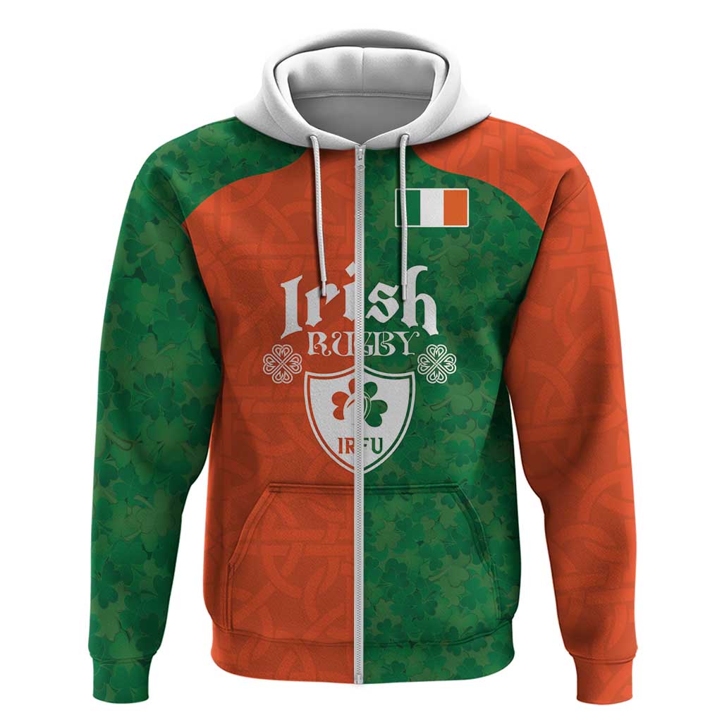Custom Irish Rugby Hoodie Shamrock with Celtics Vibes The Half Style LT03
