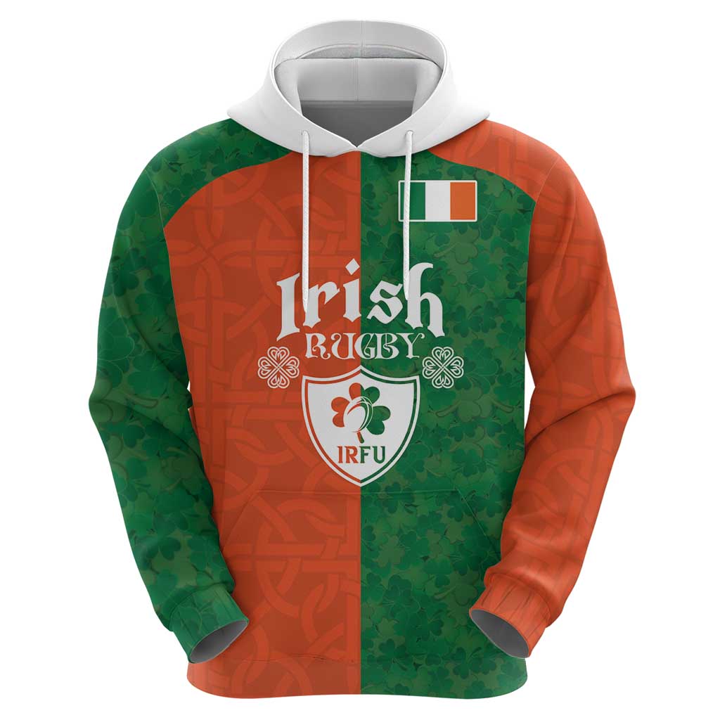 Custom Irish Rugby Hoodie Shamrock with Celtics Vibes The Half Style LT03