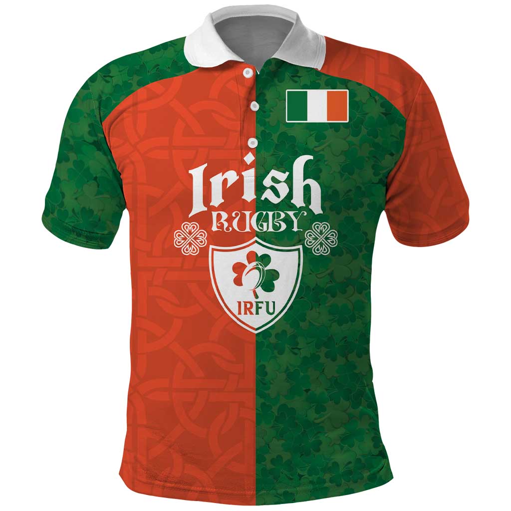 Custom Irish Rugby Polo Shirt Shamrock with Celtics Vibes The Half Style LT03