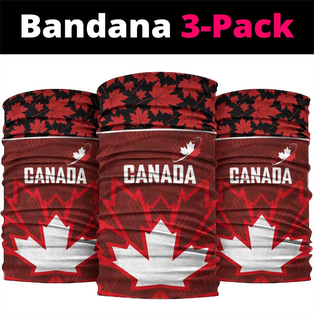 Canadian Rugby Neck Gaiter Maple Leaves Sporty Art Style Red Color LT03