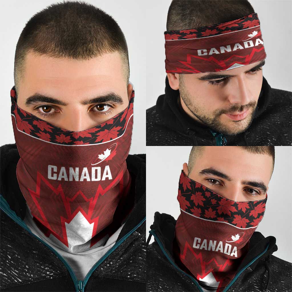 Canadian Rugby Neck Gaiter Maple Leaves Sporty Art Style Red Color LT03