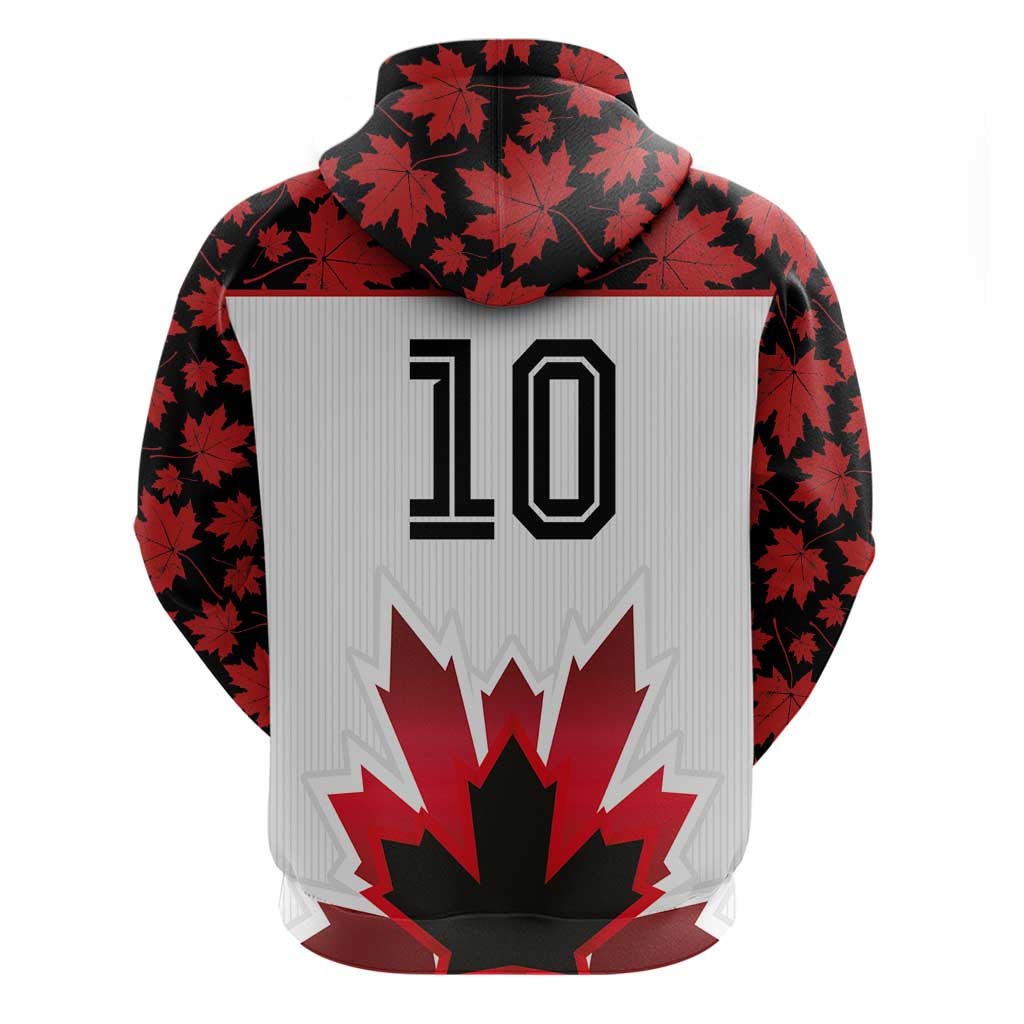 Custom Canadian Rugby Hoodie Maple Leaves Sporty Art Style White Color LT03