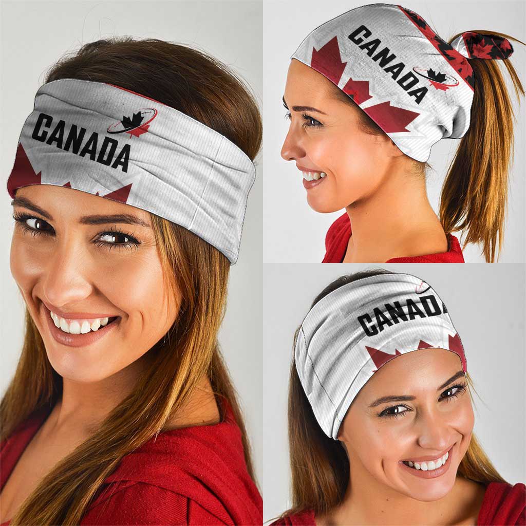 Canadian Rugby Neck Gaiter Maple Leaves Sporty Art Style White Color LT03