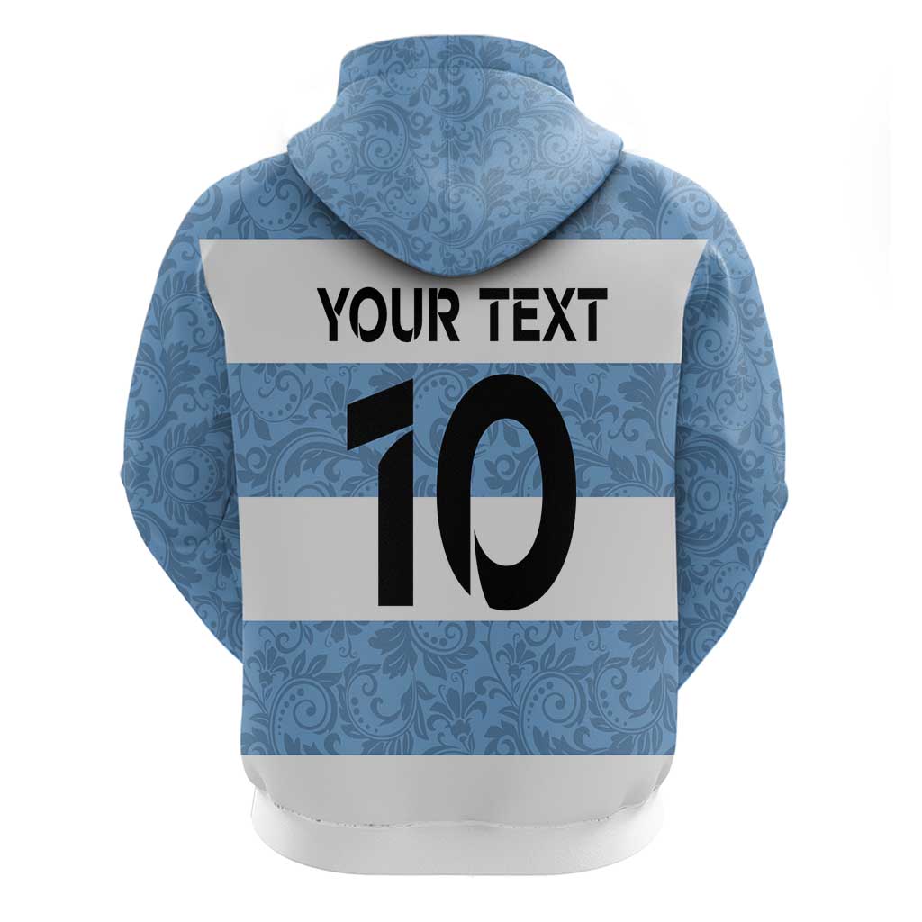Custom Argentina Rugby 2024 Hoodie Vamos Los Pumas with Jaguar and Floral Pattern LT03