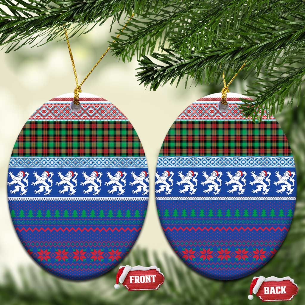 Scottish Christmas Ceramic Ornament Xmas Royal Lions and Tartan LT03